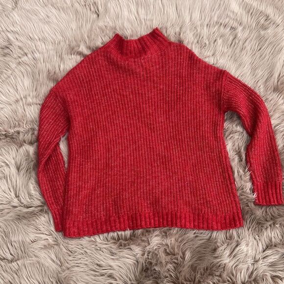 Maurices red oversized cable knit mock neck pullover - Picture 5 of 6